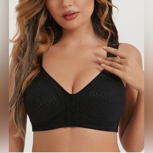 Front Closure Posture Bra Back Support Unpadded Wireless Support Everyday